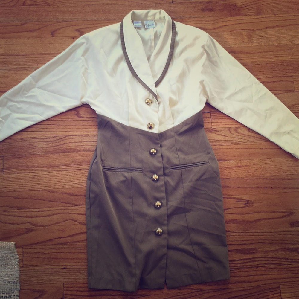 vtg color block trench coat